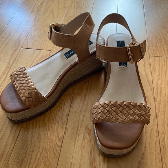Leather Espadrille Wedge Sandal - Picture 8 of 9